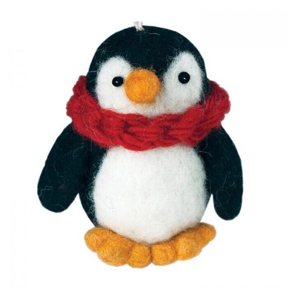 Pokey Penguin Handmade Felted Wool Ornament for Hanging or Shelf Sitter - Picture 1 of 4